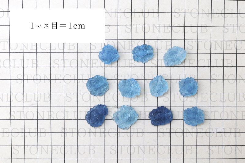 方眼紙比較((A)約17.4×13.5×9.4mm~18.7×18.4×9.3mm)