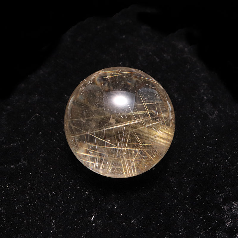【一点物】丸玉 ルチル入りマニハール水晶 インド マニハール地方産 約22mm 桐箱入り ヒマラヤ水晶