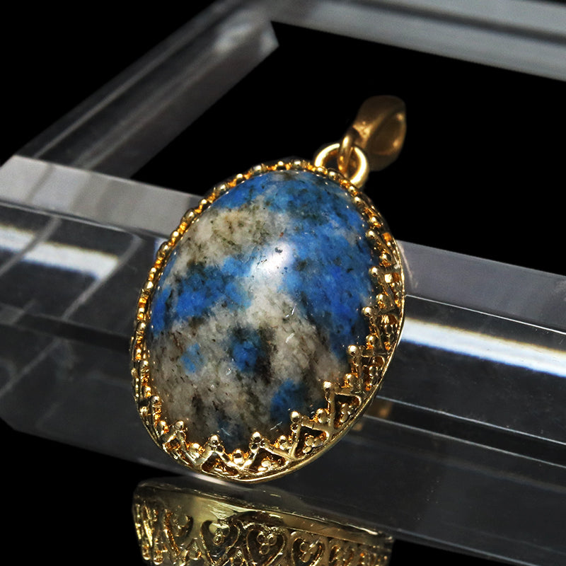 k18 青色オーバルカットゴールドペンダントトップ k18 青色オーバルカットゴールドペンダントトップ ペンダントトップ