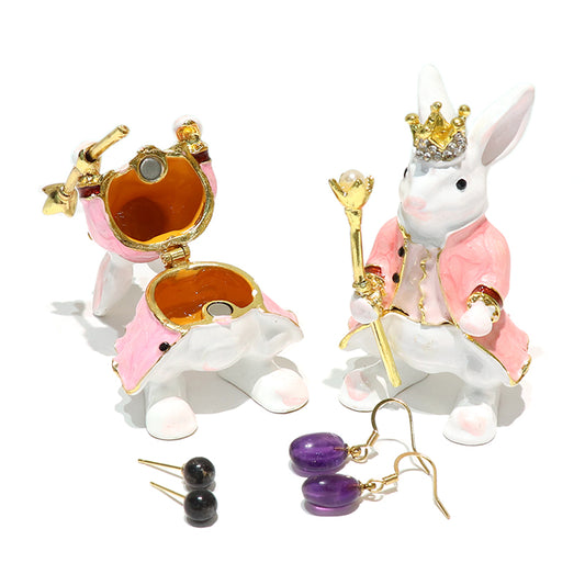 【特価品】ジュエリーボックス　うさぎ　約3.1cm×約4.1cm×約6.5cm　亜鉛合金製　ランダム発送  [co-g1011]