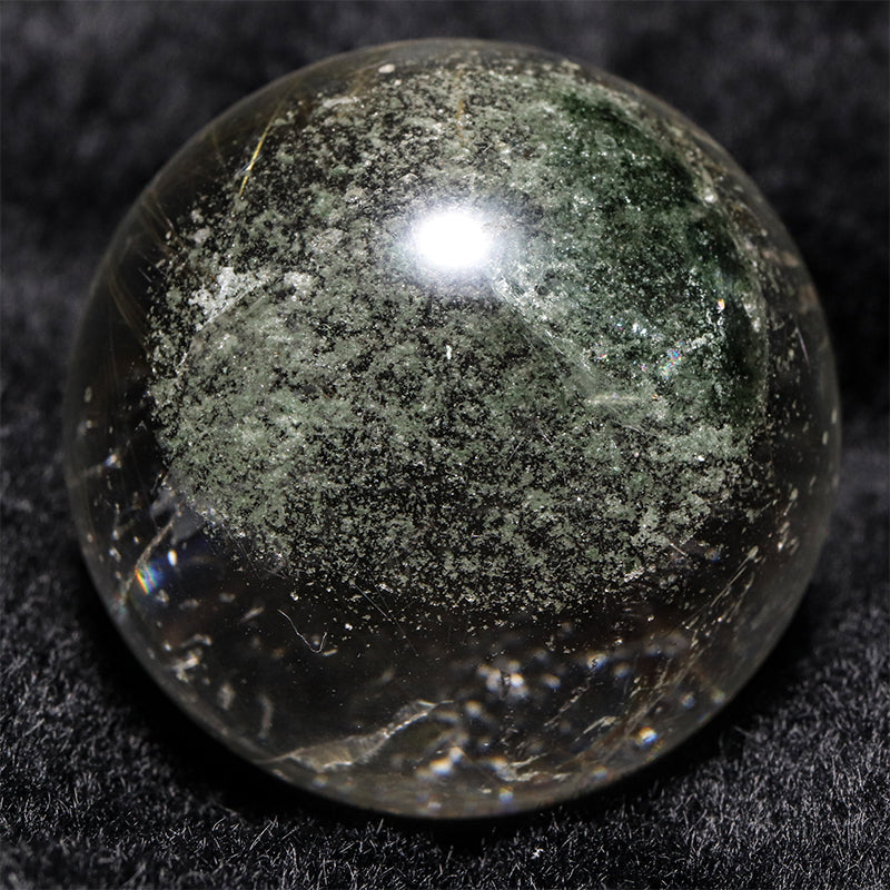 【一点物】ルチル入りマニハール水晶＜インド/マニハール地方産＞　ヒマラヤ水晶　丸玉　 [co-g3091]