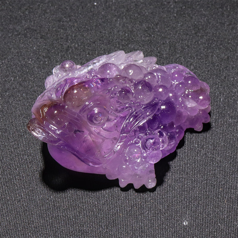 彫物　アメトリン＜ボリビア産＞　三脚蟾蜍(銭蛙)　三本足蛙　ランダム発送　約2～6.5×約2.2～4cm [co-g3252]