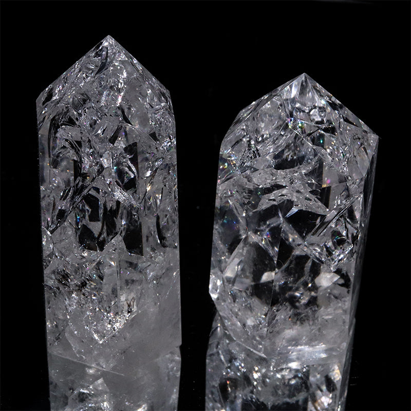クラック水晶＜ブラジル産＞　六角柱　ランダム発送　約2～3×約4～6.2cm [co-g3249]