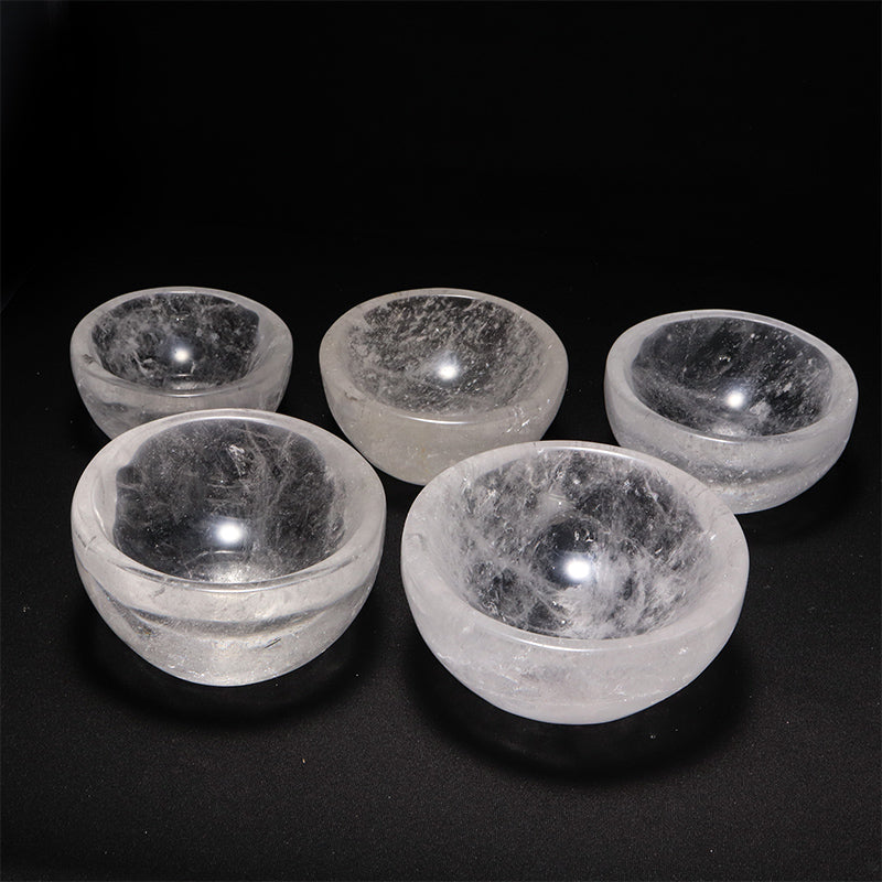 水晶　お椀　約直径7.5～10.2×約3.7～5.2cm [co-g3262]