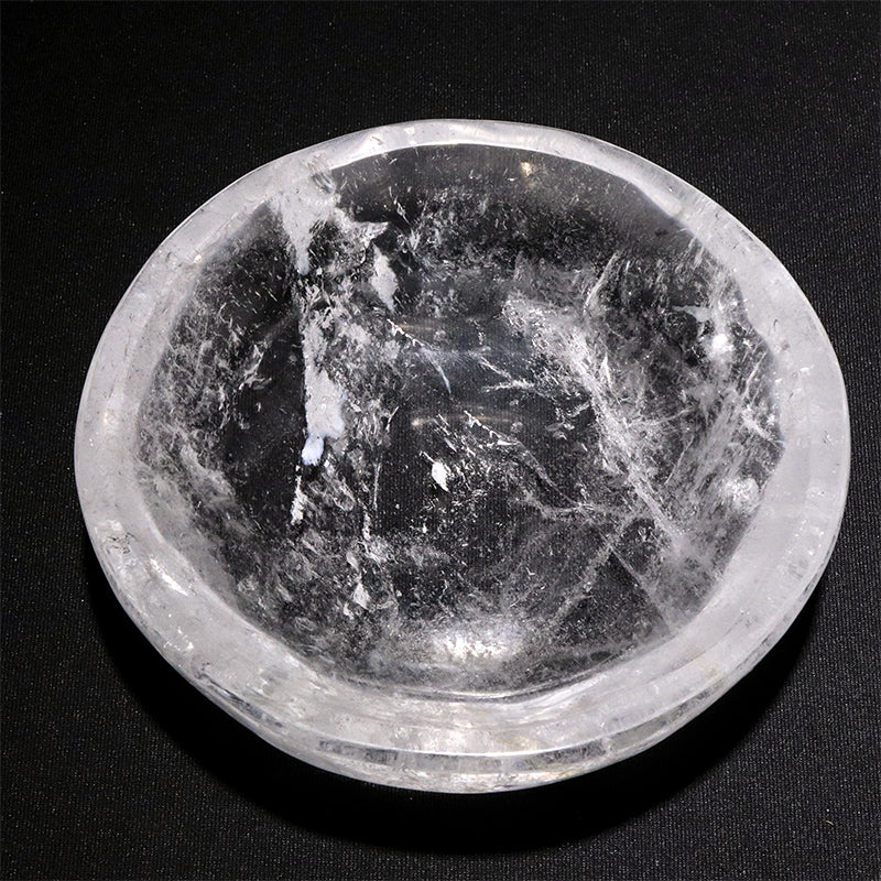水晶　小皿　約直径11×約3cm [co-g3263]