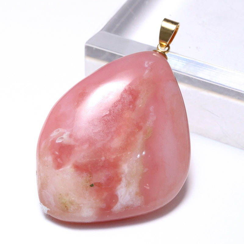 【9/30まで10月誕生石20％OFF(決済時に自動割引)】【対象商品10点以上ご購入で30％OFF/決済時に自動割引】ペンダントトップ　ピンクオパール＜オーストラリア産＞　ステンレス　　ゴールド　日本製 [co-g1277]