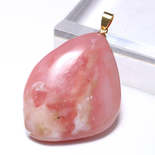 【9/30まで10月誕生石20％OFF(決済時に自動割引)】【対象商品10点以上ご購入で30％OFF/決済時に自動割引】ペンダントトップ　ピンクオパール＜オーストラリア産＞　ステンレス　　ゴールド　日本製 [co-g1277]