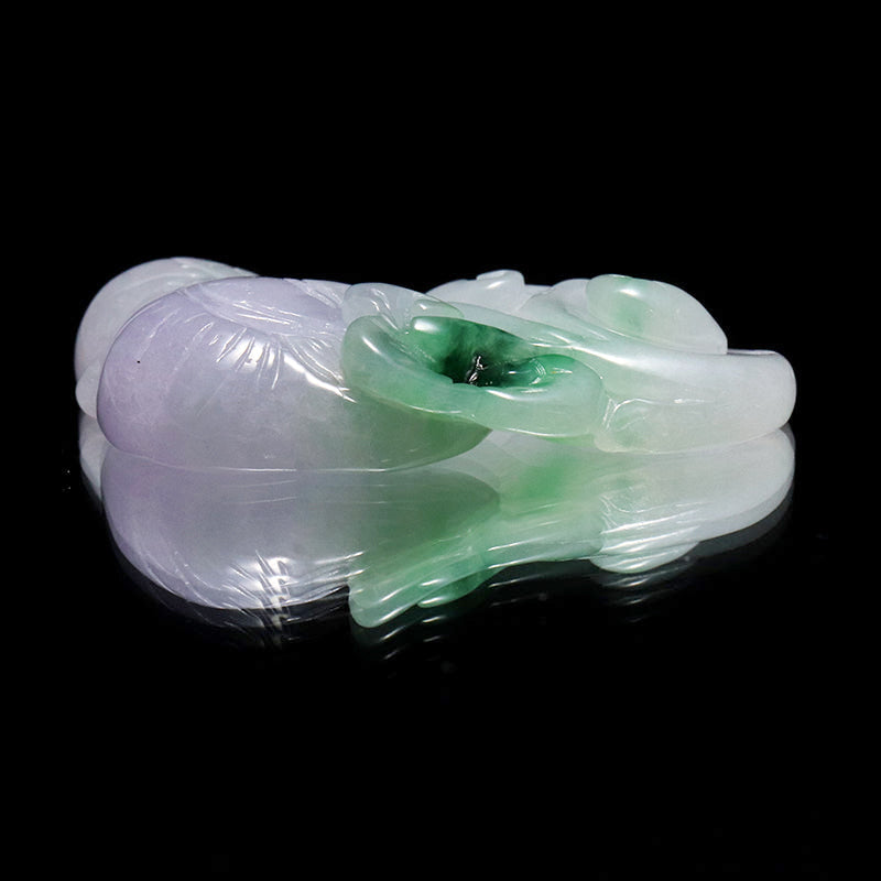 本翡翠＜ミャンマー産＞　如意　約20×33mm　穴あり　ペンダントトップ [co-g2862]