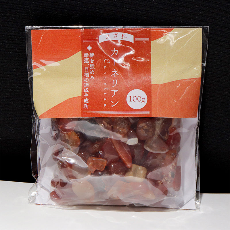 Carnelian gravel, approx. 4mm to 14mm, original packaging included, approx. 100g [gr-g0026]