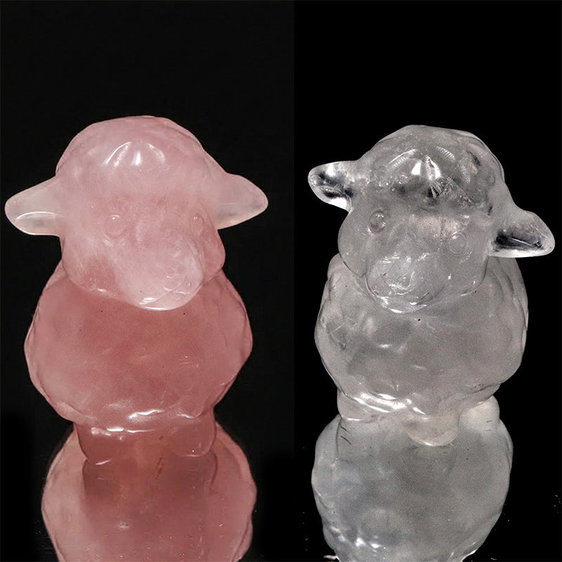 彫り物　羊　約31×36×41mm　ランダム発送 [co-g3208]