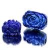 Natural Lapis Lazuli Stone from Afghanistan, Flower, Peony, Hole-Penetrated [co-g0896]