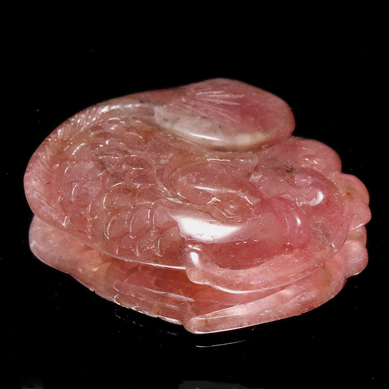 【一点物】ペンダントトップ　ピンクトルマリン＜ブラジル産＞　鯉　約29.2×33.1mm　穴あり [co-g0922]