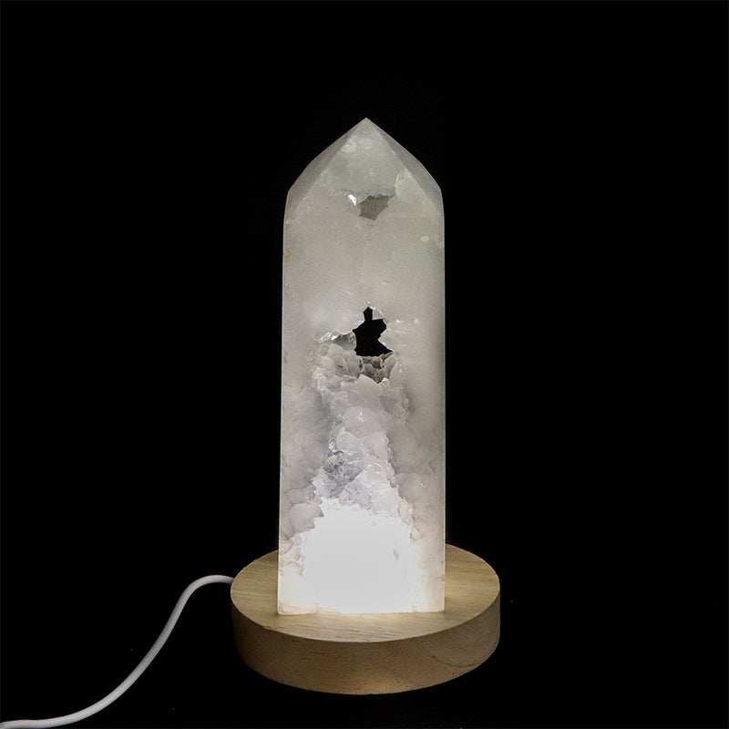 置物　水晶ジオード＜モロッコ産＞　四角柱　約6～9×約2.5～6cm×約17～19cm [co-g3273]