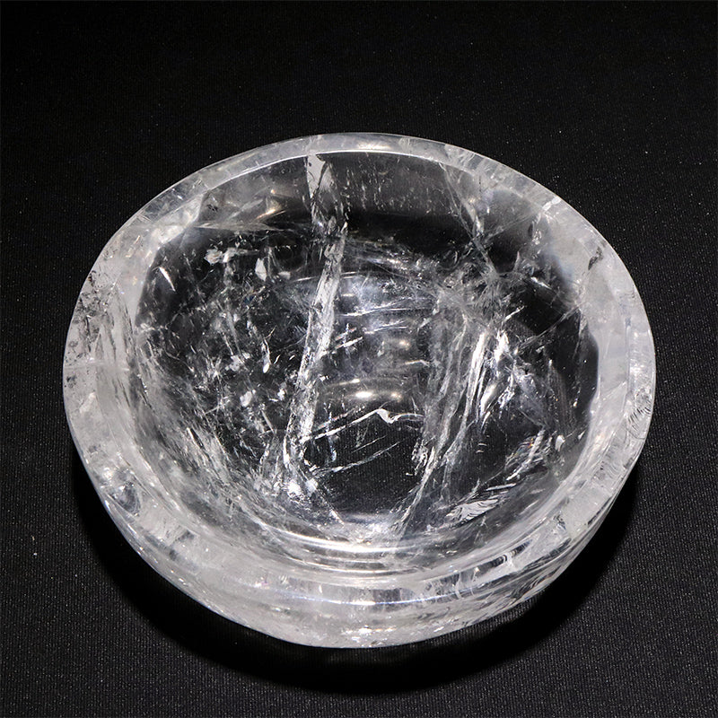 水晶　小皿　約直径11×約3cm [co-g3263]