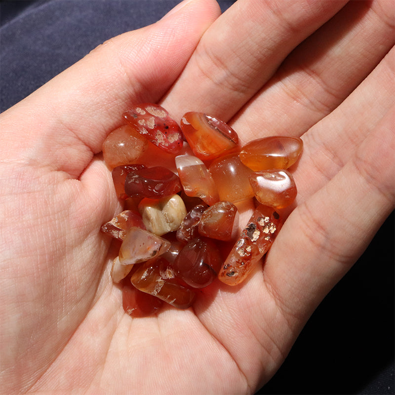Carnelian gravel, approx. 4mm to 14mm, original packaging included, approx. 100g [gr-g0026]