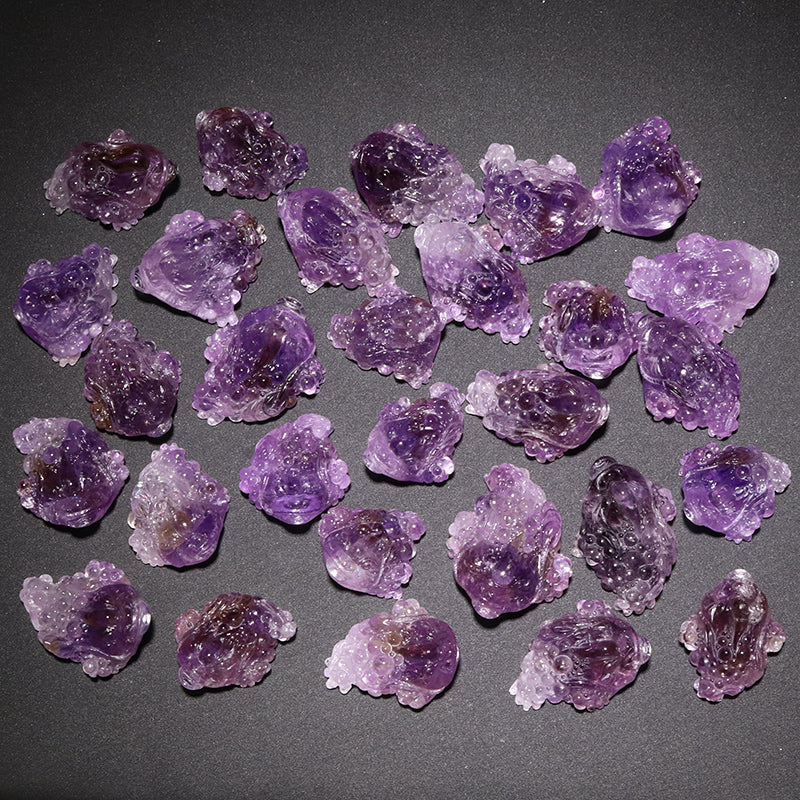 彫物　アメトリン＜ボリビア産＞　三脚蟾蜍(銭蛙)　三本足蛙　ランダム発送　約2～6.5×約2.2～4cm [co-g3252]
