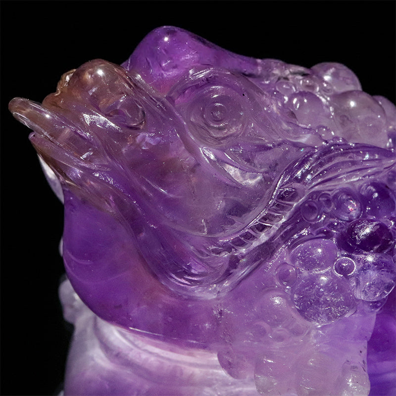 彫物　アメトリン＜ボリビア産＞　三脚蟾蜍(銭蛙)　三本足蛙　ランダム発送　約2～6.5×約2.2～4cm [co-g3252]