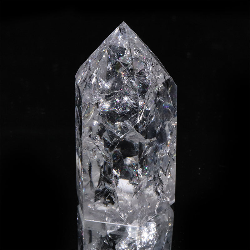 クラック水晶＜ブラジル産＞　六角柱　ランダム発送　約2～3×約4～6.2cm [co-g3249]