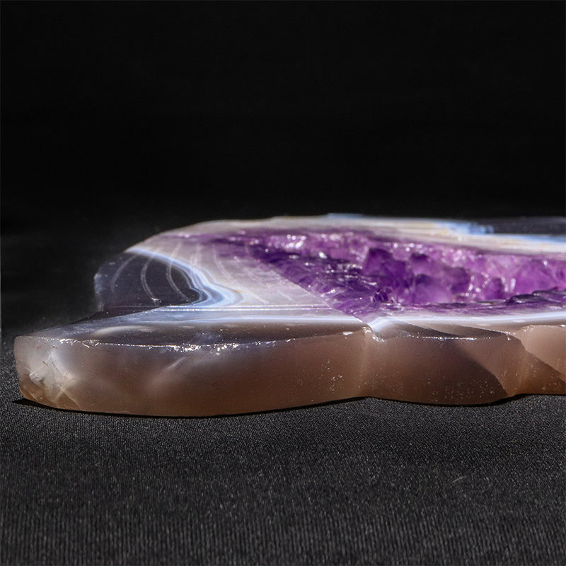 置物　アメジスト＜ブラジル産＞　蝶々　ゴールド　台座付き　約35×32×13cm（台座込み） [co-g3256]