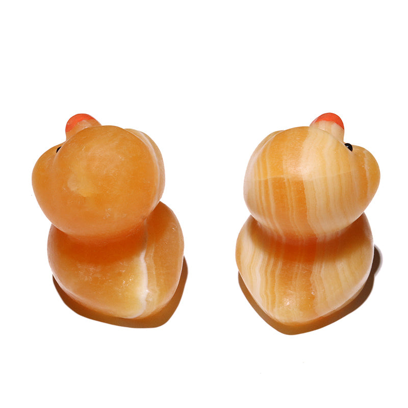 彫物　オレンジカルサイト＜中国産＞　アヒル　ランダム発送 [co-g3257]