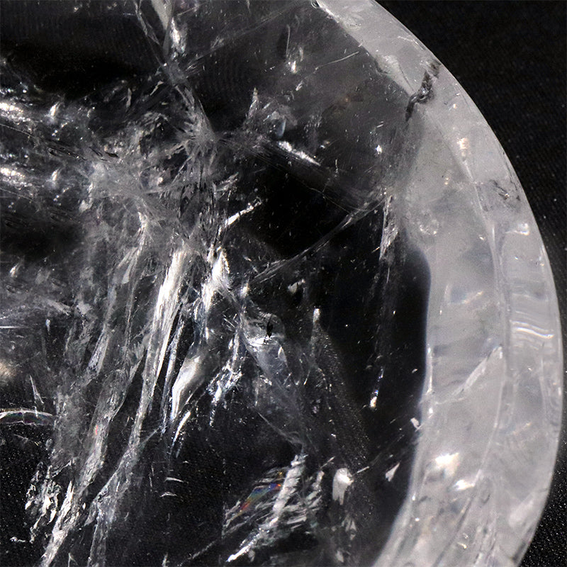 水晶　小皿　約直径11×約3cm [co-g3263]