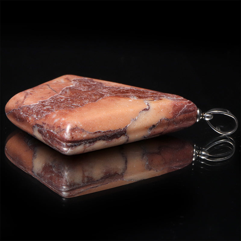 【日本銘石】土佐桜＜高知県産＞　菱形　約38×42mm　ステンレス製　ペンダントトップ [co-g3057]