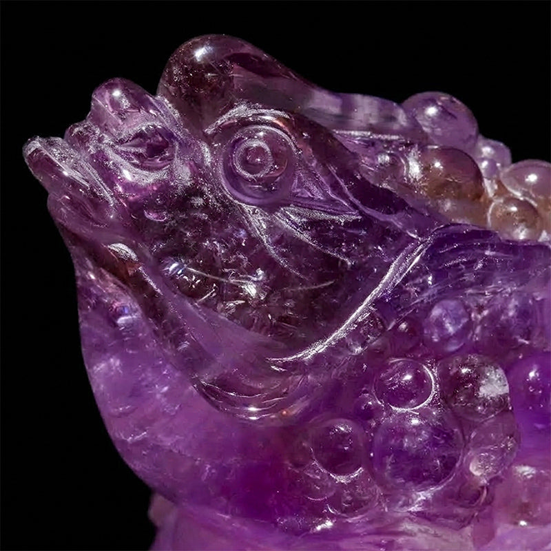 彫物　アメトリン＜ボリビア産＞　三脚蟾蜍(銭蛙)　三本足蛙　ランダム発送　約2～6.5×約2.2～4cm [co-g3252]