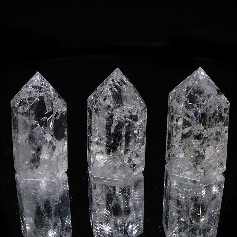クラック水晶＜ブラジル産＞　六角柱　ランダム発送　約2～3×約4～6.2cm [co-g3249]