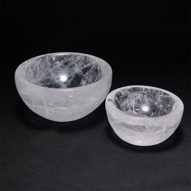 水晶　お椀　約直径7.5～10.2×約3.7～5.2cm [co-g3262]