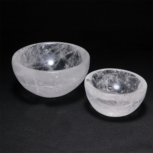 水晶　お椀　約直径7.5～10.2×約3.7～5.2cm [co-g3262]