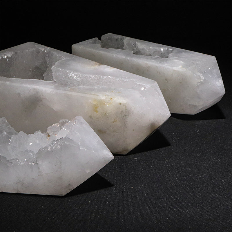 置物　水晶ジオード＜モロッコ産＞　四角柱　約6～9×約2.5～6cm×約17～19cm [co-g3273]