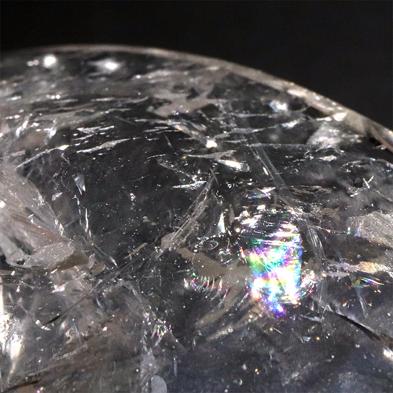水晶　小皿　約直径11×約3cm [co-g3263]