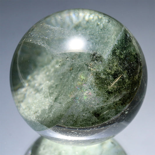 ルチル入りマニハール水晶＜インド/マニハール地方産＞　ヒマラヤ水晶　丸玉　 [co-g3093]