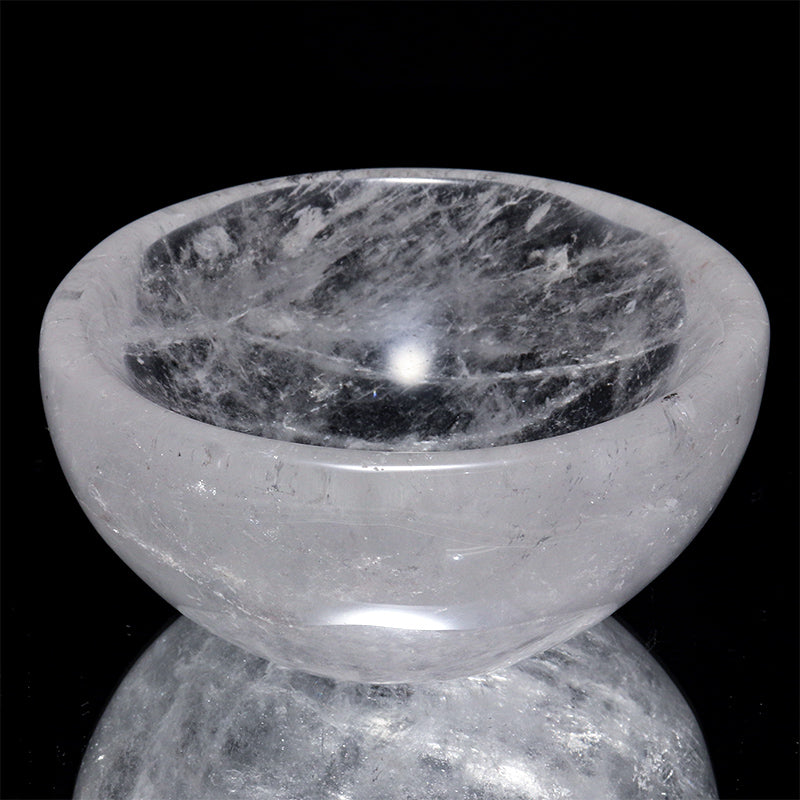 水晶　お椀　約直径7.5～10.2×約3.7～5.2cm [co-g3262]