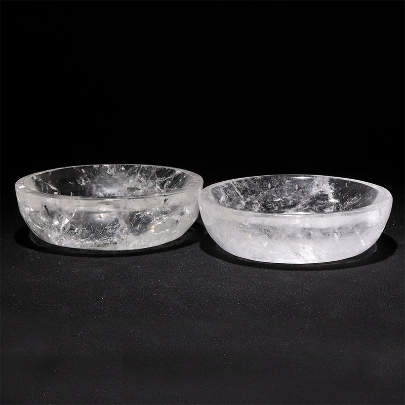 水晶　小皿　約直径11×約3cm [co-g3263]