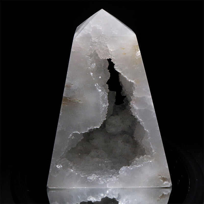 置物　水晶ジオード＜モロッコ産＞　四角柱　約6～9×約2.5～6cm×約17～19cm [co-g3273]