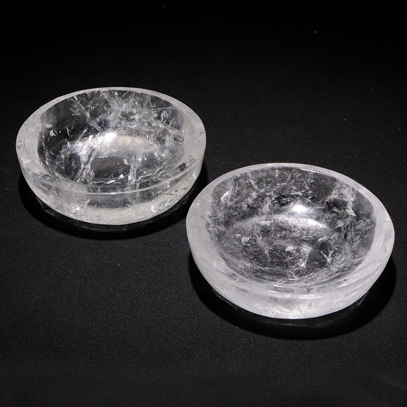 水晶　小皿　約直径11×約3cm [co-g3263]