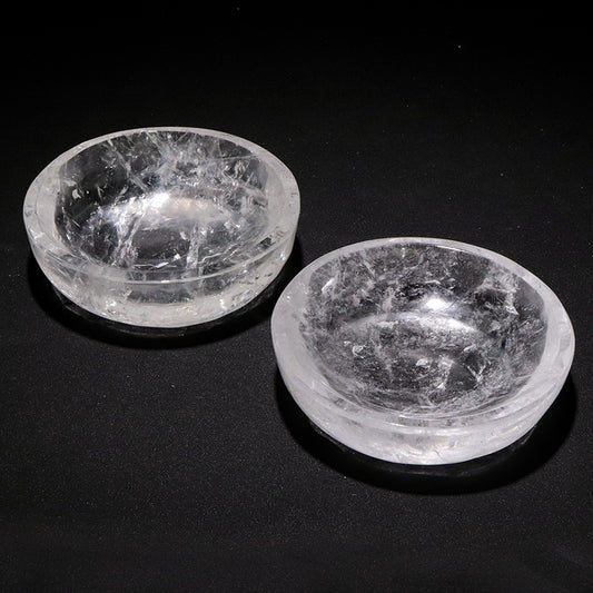 水晶　小皿　約直径11×約3cm [co-g3263]