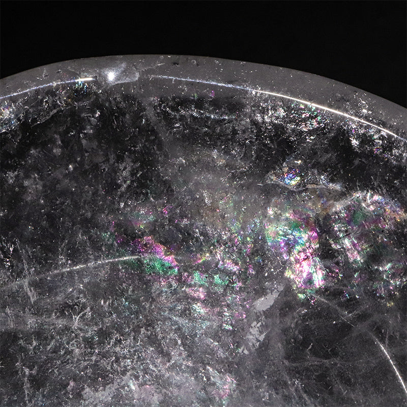 水晶　お皿　約18～21×11～14×2.5cm [co-g3264]
