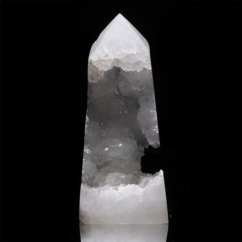 置物　水晶ジオード＜モロッコ産＞　四角柱　約6～9×約2.5～6cm×約17～19cm [co-g3273]