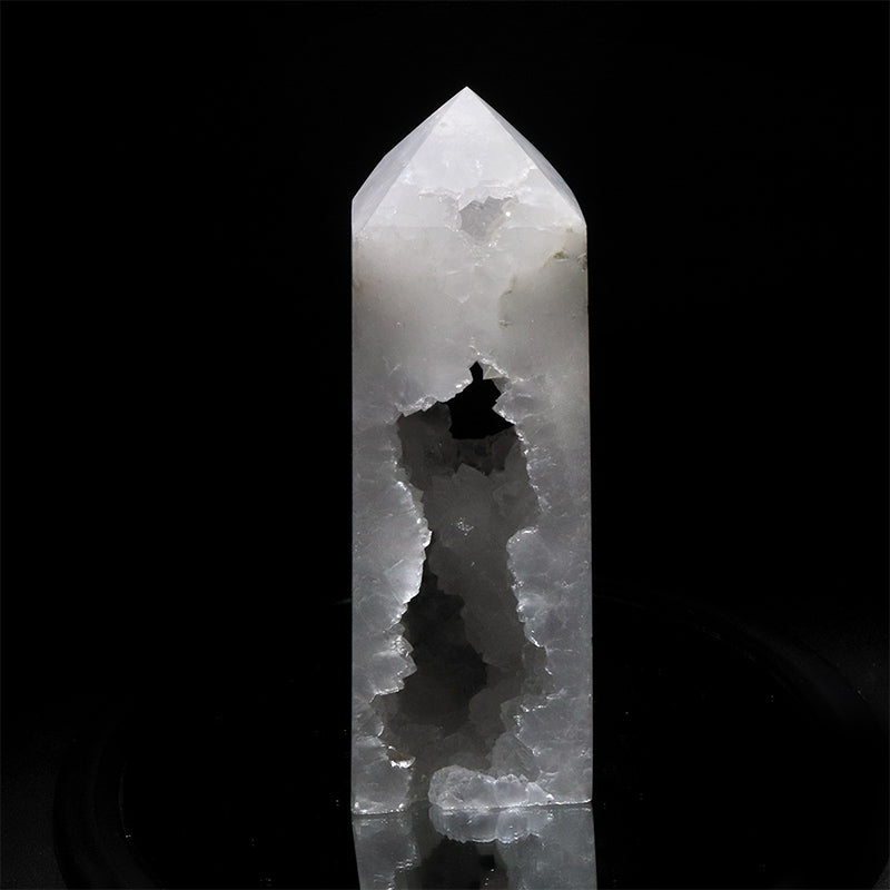 置物　水晶ジオード＜モロッコ産＞　四角柱　約6～9×約2.5～6cm×約17～19cm [co-g3273]