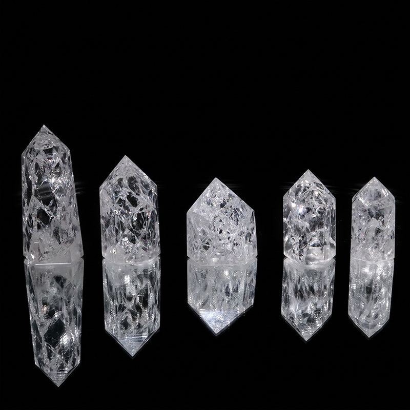 クラック水晶＜ブラジル産＞　六角柱　ランダム発送　約2～3×約4～6.2cm [co-g3249]