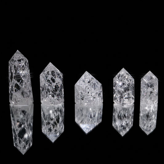 クラック水晶＜ブラジル産＞　六角柱　ランダム発送　約2～3×約4～6.2cm [co-g3249]