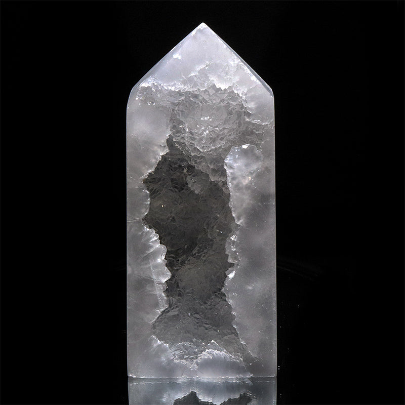 置物　水晶ジオード＜モロッコ産＞　四角柱　約6～9×約2.5～6cm×約17～19cm [co-g3273]