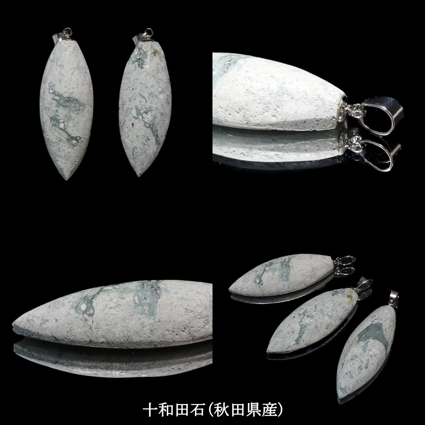 【日本銘石】マーキスカット　約14×36mm　ペンダントトップ　全4種　ステンレス製  [co-g2427]