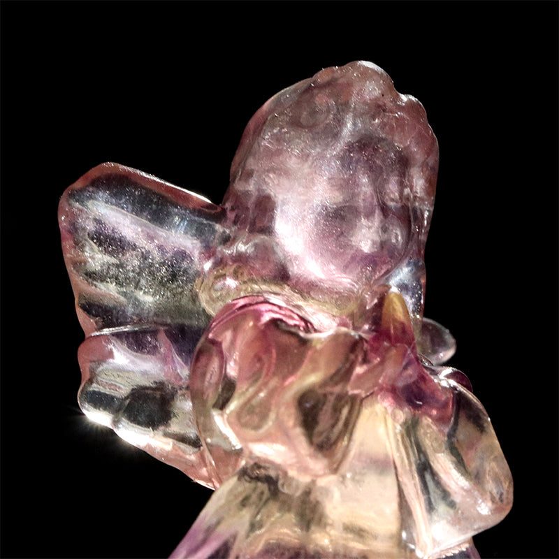 置物　フローライト　天使　約6cm  [co-g2788]