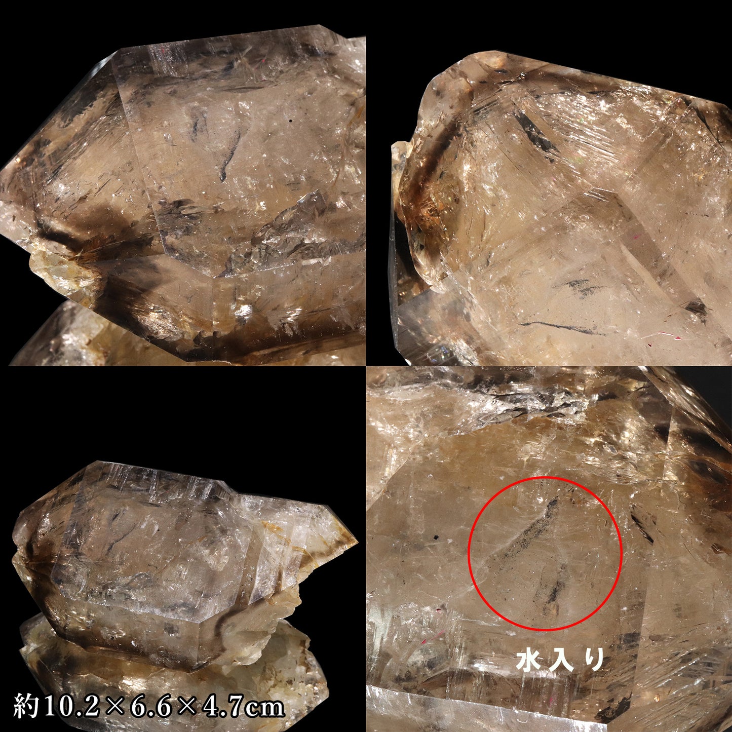 【一点物】【動画】水入り　エレスチャル＜中国産＞　ダブルポイント　箱あり  [co-g2402]