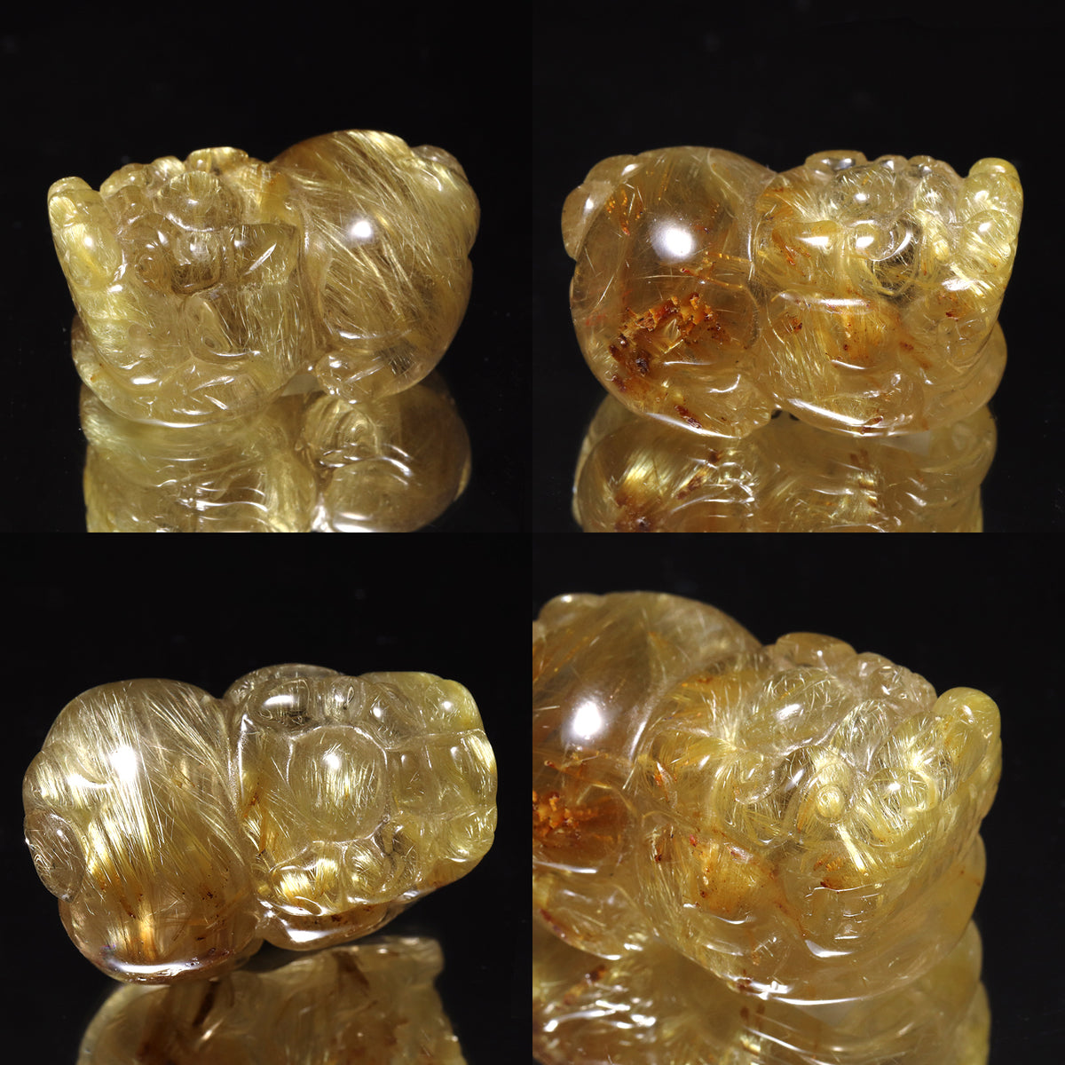 彫り物　タイチンルチル＜ブラジル産＞　ヒキュウ　約19.4～26.3×約31.3～38×約15.3～19mm [co-g3285]