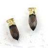 Charm Natural Stone Smoky Quartz Cut Hexagonal Charm [ac-g5074]