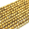Strand Hematite Yellow Gold Plated Cut [st-g0184]